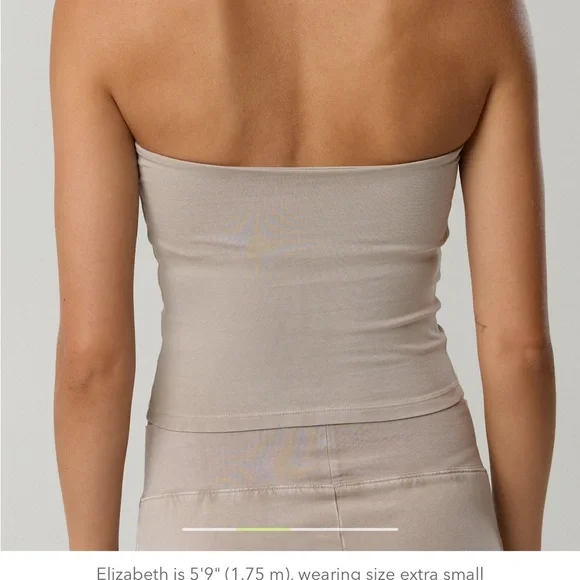 aerie cotton Strapless Beige Tube Top - Picture 2 of 6